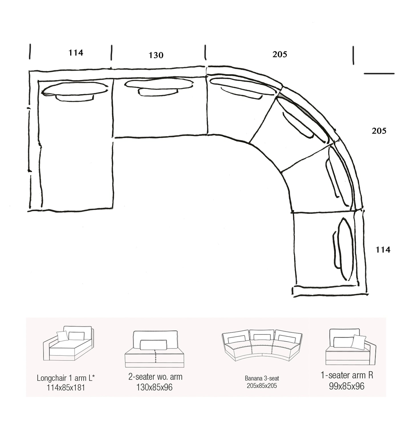 Corner sofa Pommeline